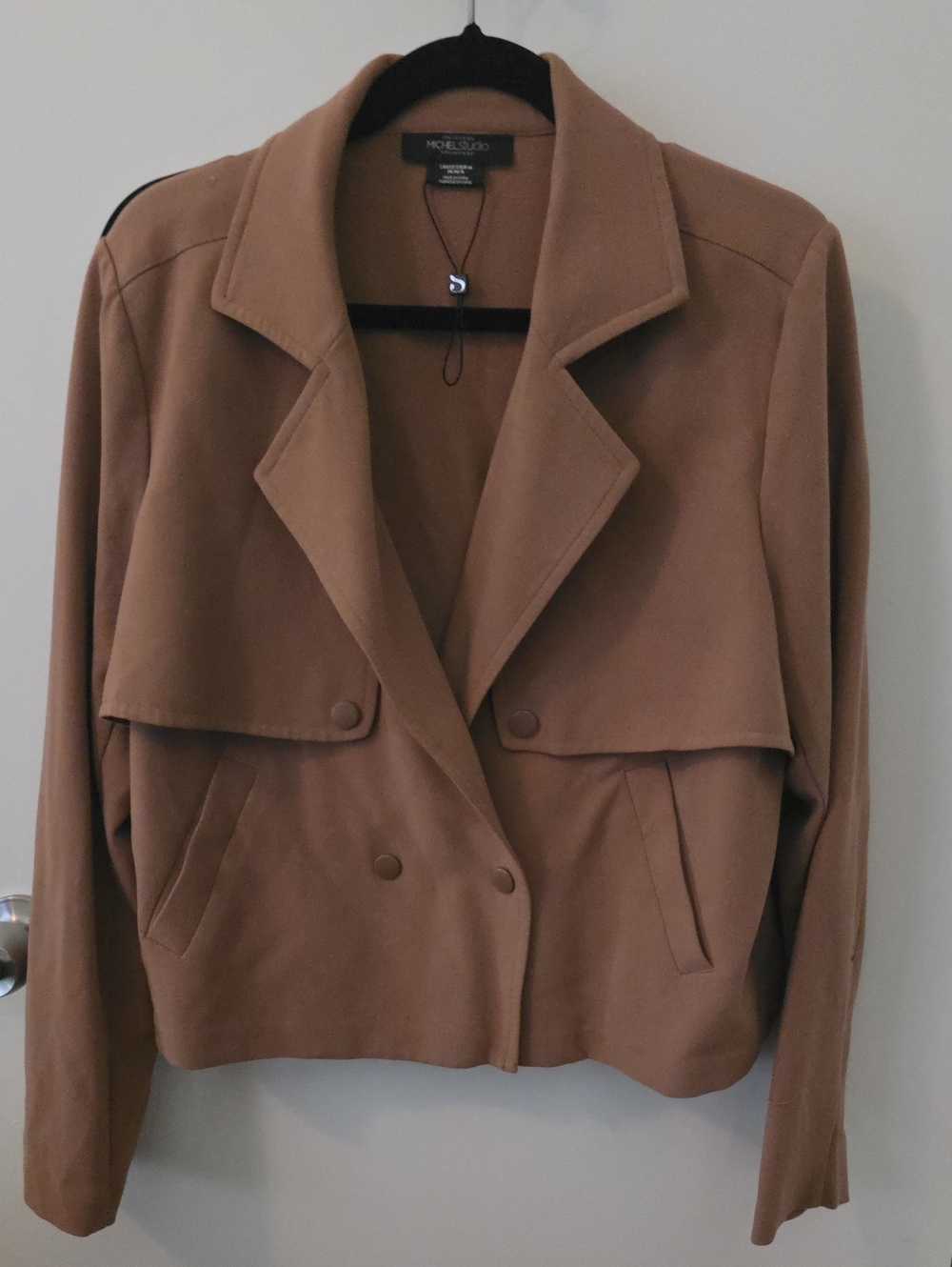 Mossimo Supply Co. Brown Cropped Double-Breasted Trench Jacket